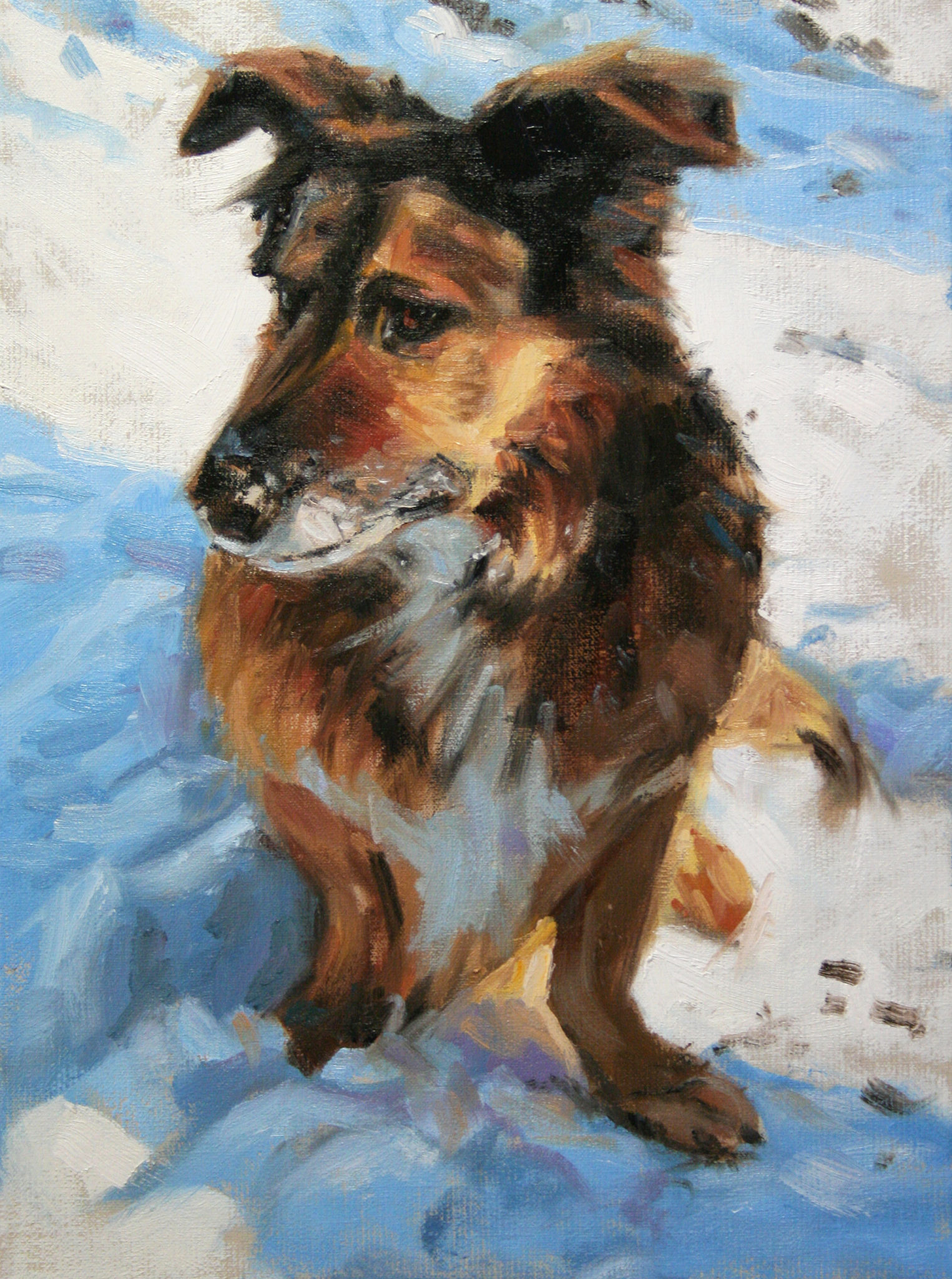 portret in opdracht schilderij hond