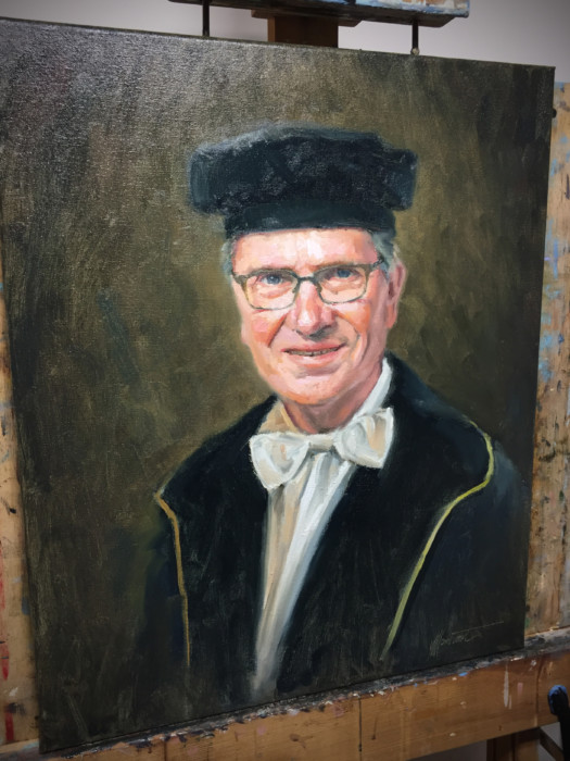 portret in opdracht schilderij hoogleraar