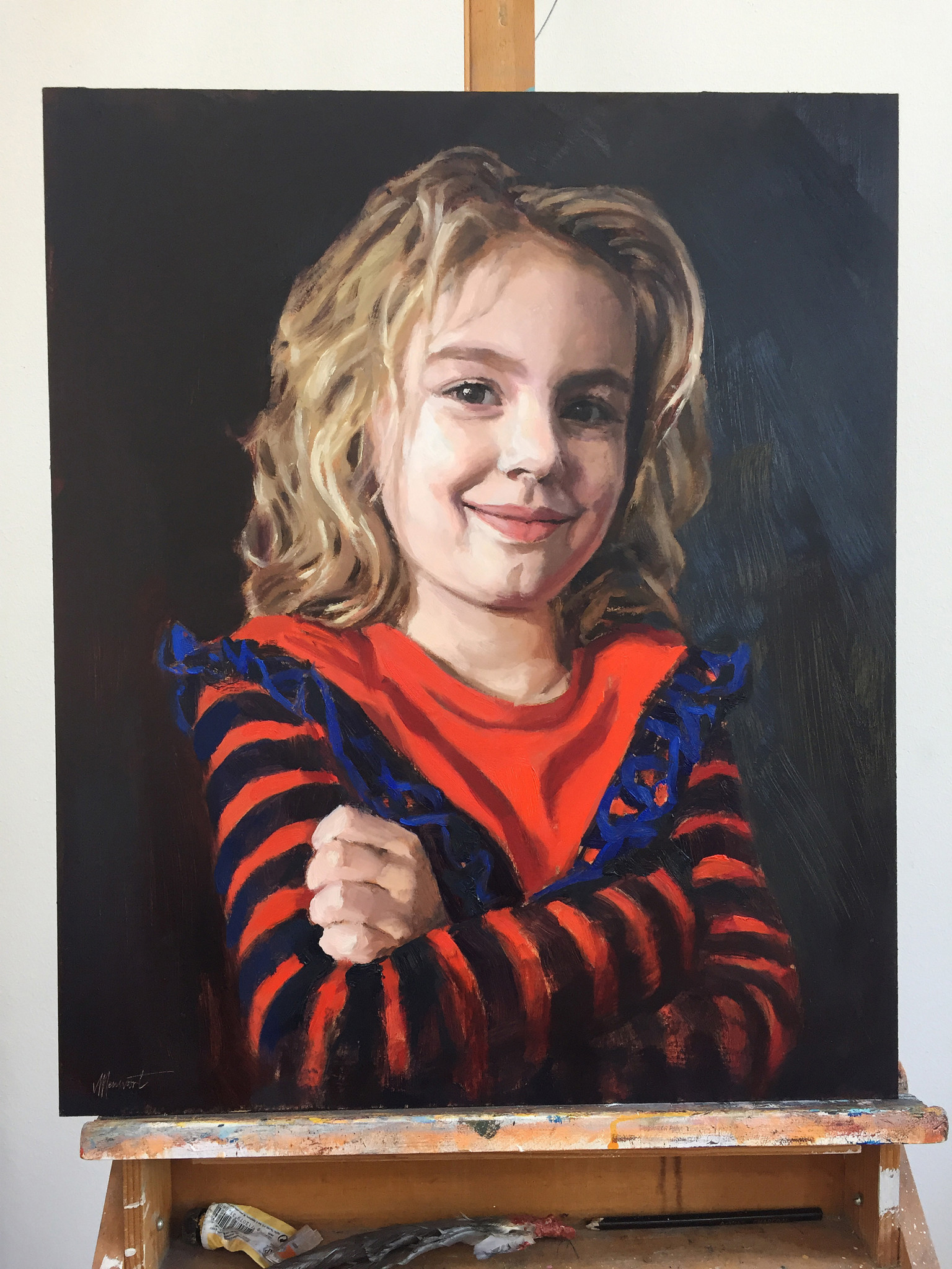 portret in opdracht schilderij meisje