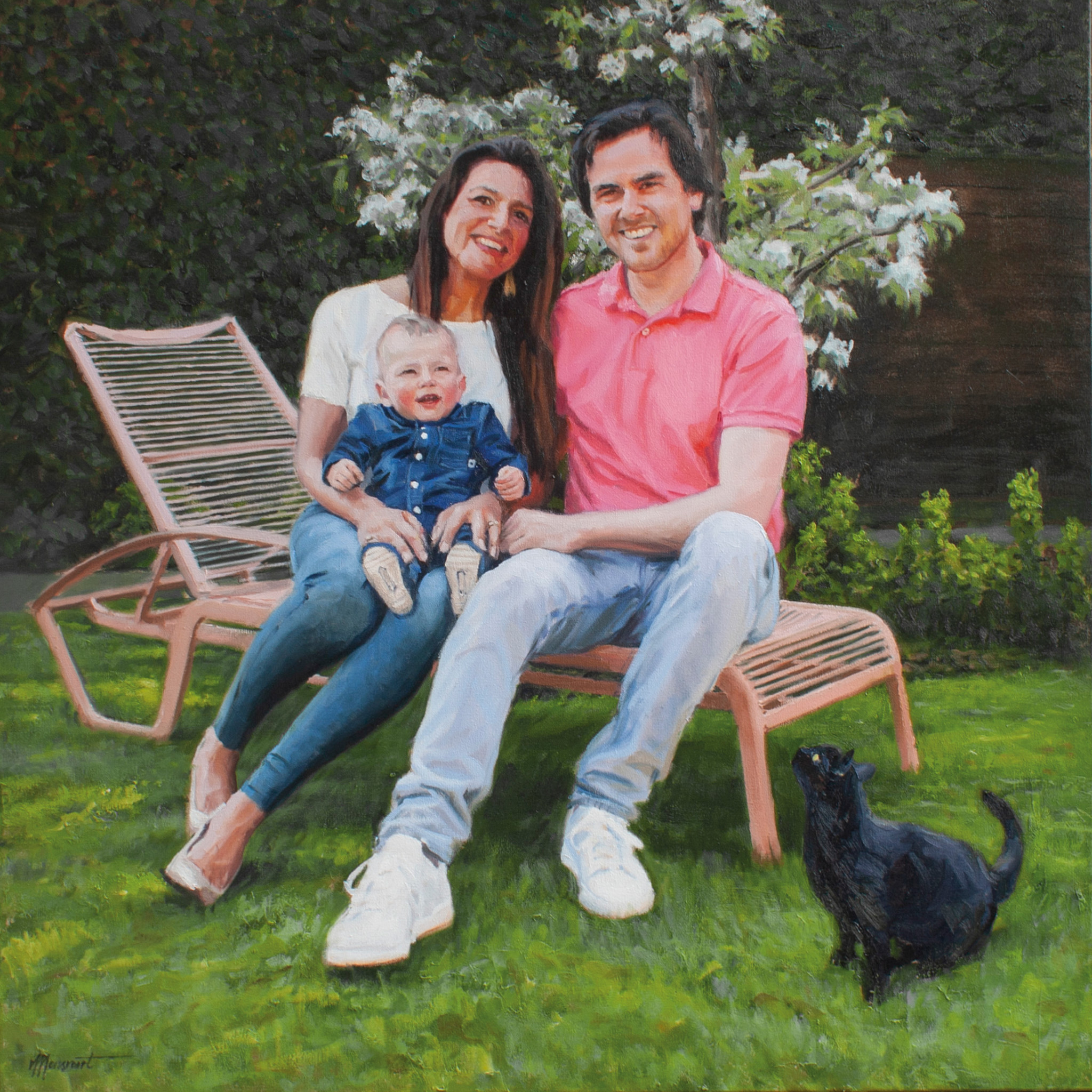portret gezin in opdracht schilderij